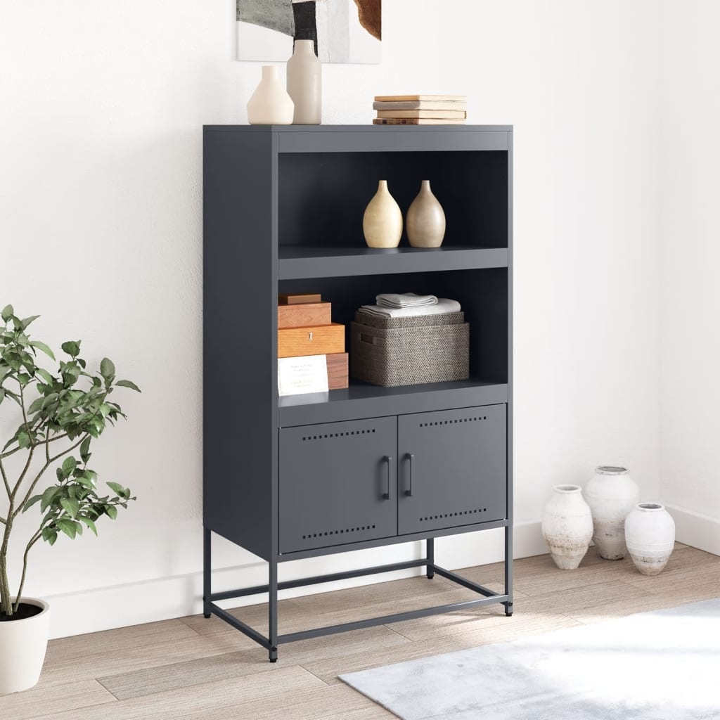 VidaXL Hoge kast 68,5x38,5x107 cm staal olijfgroen