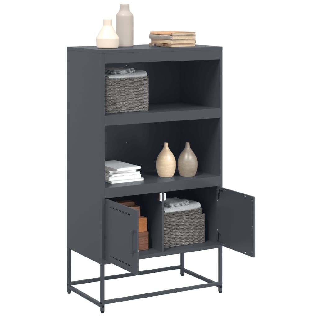 VidaXL Hoge kast 68,5x38,5x107 cm staal olijfgroen