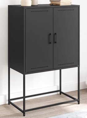 VidaXL Hoge kast 68,5x38,5x107 cm staal zwart