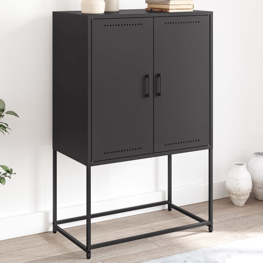 VidaXL Hoge kast 68,5x38,5x107 cm staal zwart