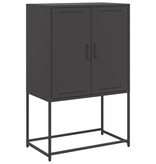 VidaXL Hoge kast 68,5x38,5x107 cm staal zwart