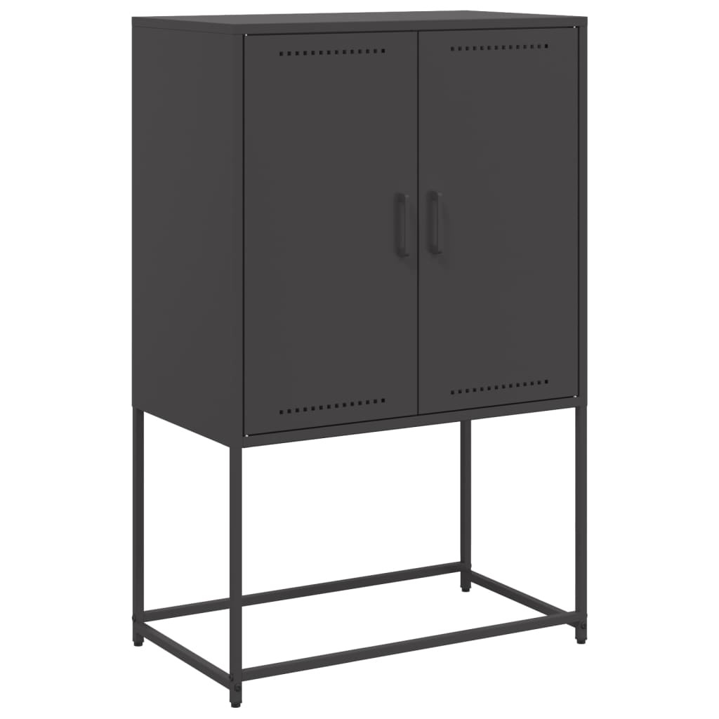 VidaXL Hoge kast 68,5x38,5x107 cm staal zwart