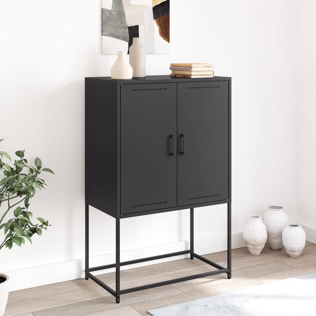 VidaXL Hoge kast 68,5x38,5x107 cm staal zwart