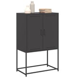 VidaXL Hoge kast 68,5x38,5x107 cm staal zwart