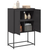 VidaXL Hoge kast 68,5x38,5x107 cm staal zwart