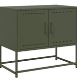 VidaXL Tv-meubel 68,5x39x60,5 cm staal olijfgroen