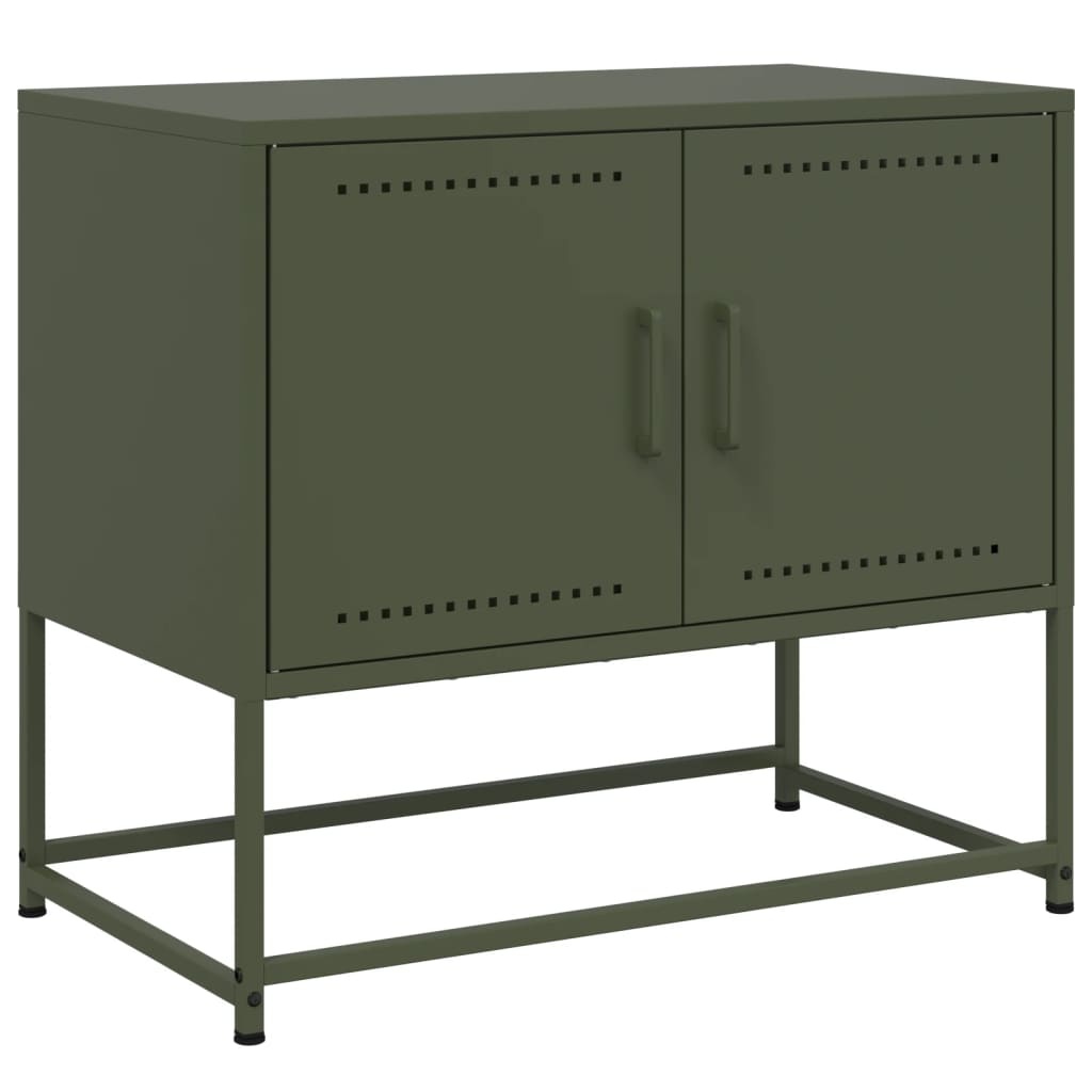 VidaXL Tv-meubel 68,5x39x60,5 cm staal olijfgroen