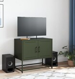 VidaXL Tv-meubel 68,5x39x60,5 cm staal olijfgroen