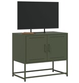 VidaXL Tv-meubel 68,5x39x60,5 cm staal olijfgroen