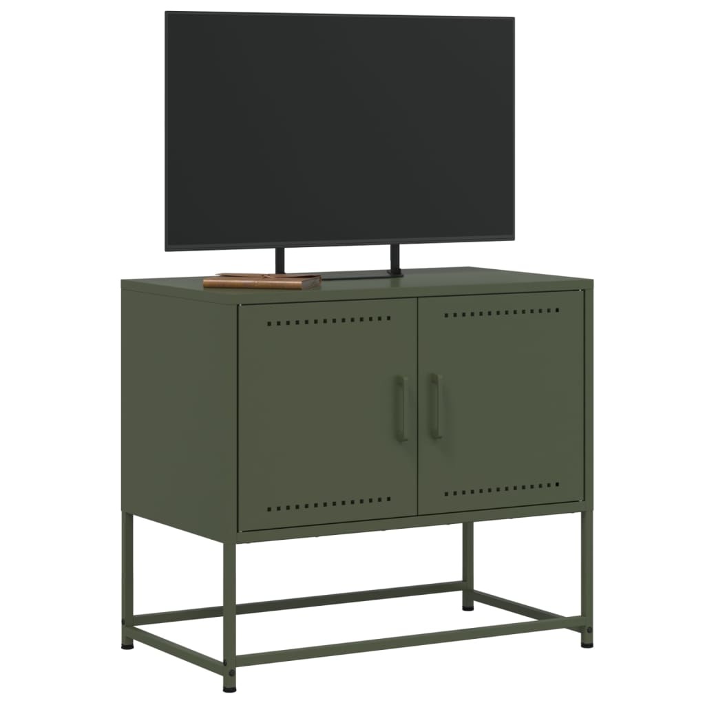 VidaXL Tv-meubel 68,5x39x60,5 cm staal olijfgroen