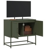 VidaXL Tv-meubel 68,5x39x60,5 cm staal olijfgroen