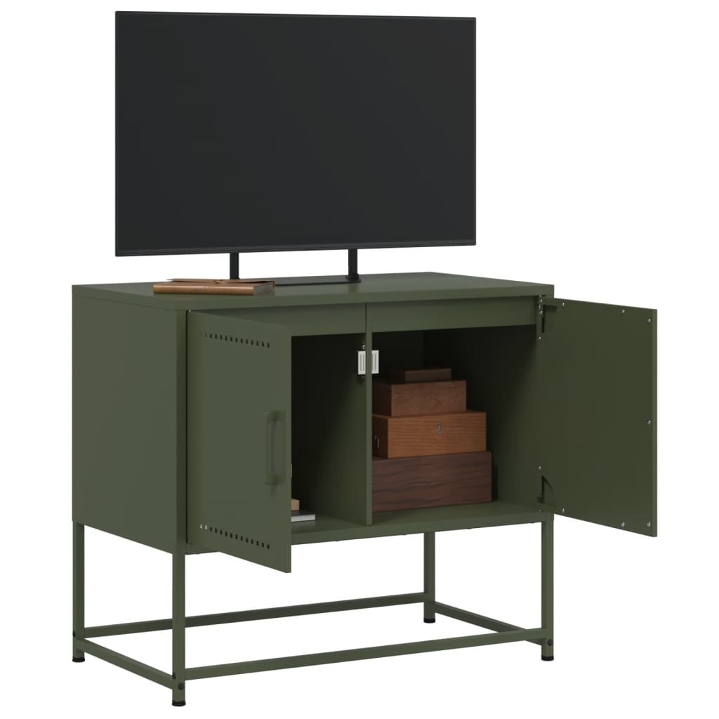 VidaXL Tv-meubel 68,5x39x60,5 cm staal olijfgroen