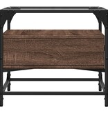 VidaXL Salontafel met glazen blad 50x50x45 cm bruineiken staal
