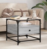 VidaXL Salontafel met glazen blad 50x50x45 cm staal