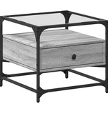 VidaXL Salontafel met glazen blad 50x50x45 cm staal