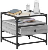 VidaXL Salontafel met glazen blad 50x50x45 cm staal