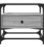 VidaXL Salontafel met glazen blad 50x50x45 cm staal