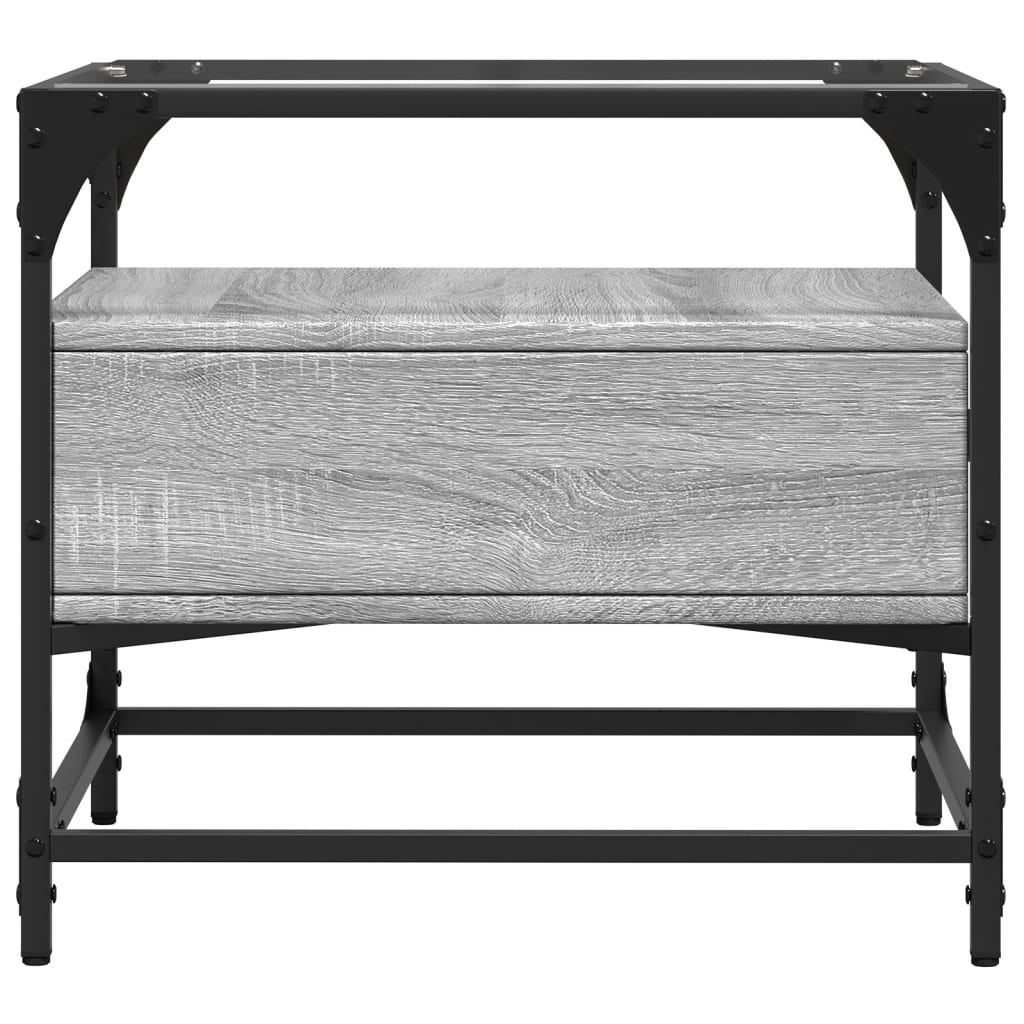 VidaXL Salontafel met glazen blad 50x50x45 cm staal