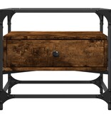 VidaXL Salontafel met glazen blad 50x50x45 cm gerookt eiken staal
