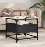 VidaXL Salontafel met zwart glazen blad 50x50x45 cm staal