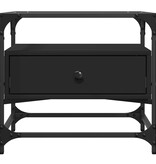 VidaXL Salontafel met zwart glazen blad 50x50x45 cm staal