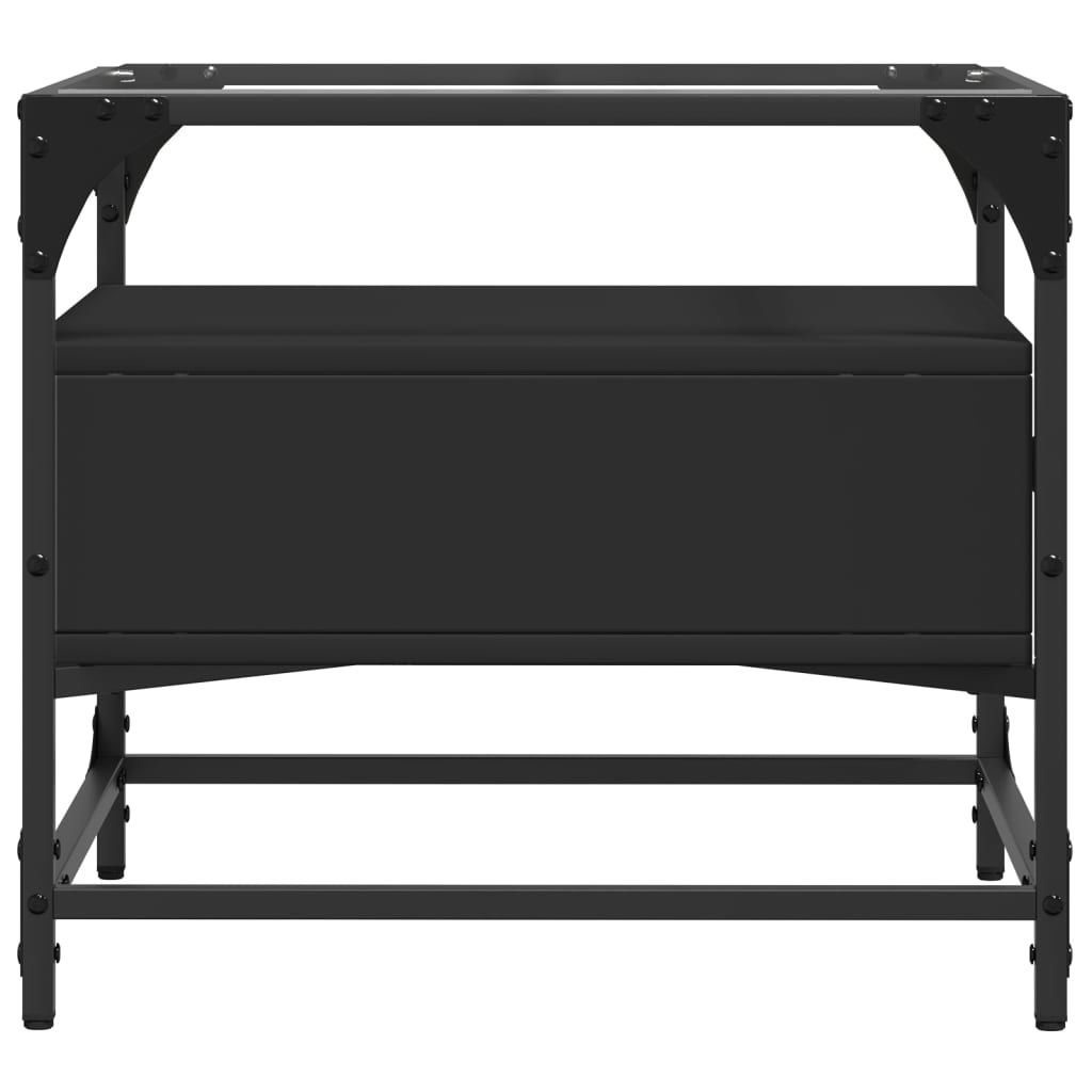 VidaXL Salontafel met zwart glazen blad 50x50x45 cm staal