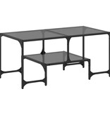 VidaXL Salontafel met zwart glazen blad 98,5x50x45 cm staal
