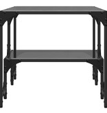 VidaXL Salontafel met zwart glazen blad 98,5x50x45 cm staal