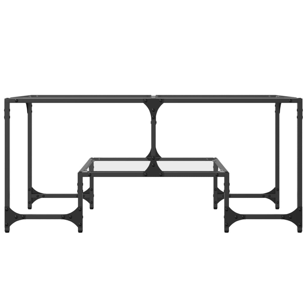 VidaXL Salontafel met transparant glazen blad 98,5x50x45 cm staal