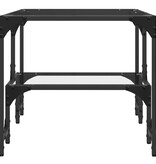 VidaXL Salontafel met transparant glazen blad 98,5x50x45 cm staal