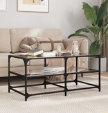 VidaXL Salontafel met zwart glazen blad 98,5x50x45 cm staal
