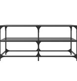 VidaXL Salontafel met zwart glazen blad 98,5x50x45 cm staal