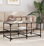 VidaXL Salontafel met transparant glazen blad 98,5x50x45 cm staal