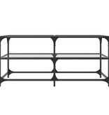 VidaXL Salontafel met transparant glazen blad 98,5x50x45 cm staal