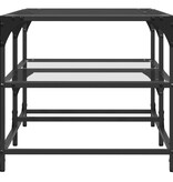 VidaXL Salontafel met transparant glazen blad 98,5x50x45 cm staal