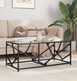 VidaXL Salontafel met transparant glazen blad 98,5x50x41 cm staal