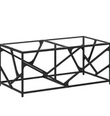 VidaXL Salontafel met transparant glazen blad 98,5x50x41 cm staal