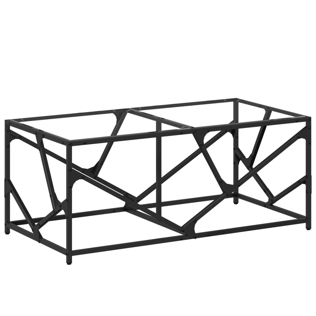 VidaXL Salontafel met transparant glazen blad 98,5x50x41 cm staal
