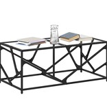 VidaXL Salontafel met transparant glazen blad 98,5x50x41 cm staal