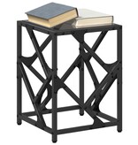 VidaXL Salontafel met zwart glazen blad 30x30x41 cm staal
