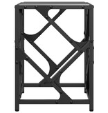 VidaXL Salontafel met zwart glazen blad 30x30x41 cm staal