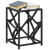 VidaXL Salontafel met transparant glazen blad 30x30x41 cm staal