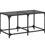 VidaXL Salontafel met zwart glazen blad 78,5x40x40 cm staal