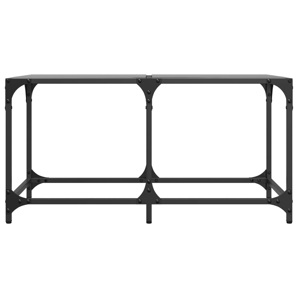 VidaXL Salontafel met zwart glazen blad 78,5x40x40 cm staal