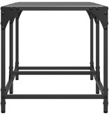 VidaXL Salontafel met zwart glazen blad 78,5x40x40 cm staal
