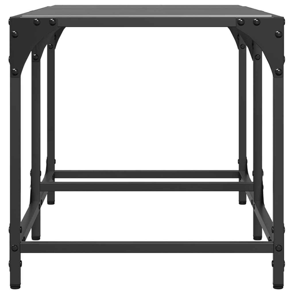 VidaXL Salontafel met zwart glazen blad 78,5x40x40 cm staal