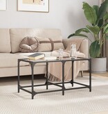 VidaXL Salontafel met transparant glazen blad 78,5x40x40 cm staal
