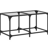 VidaXL Salontafel met transparant glazen blad 78,5x40x40 cm staal
