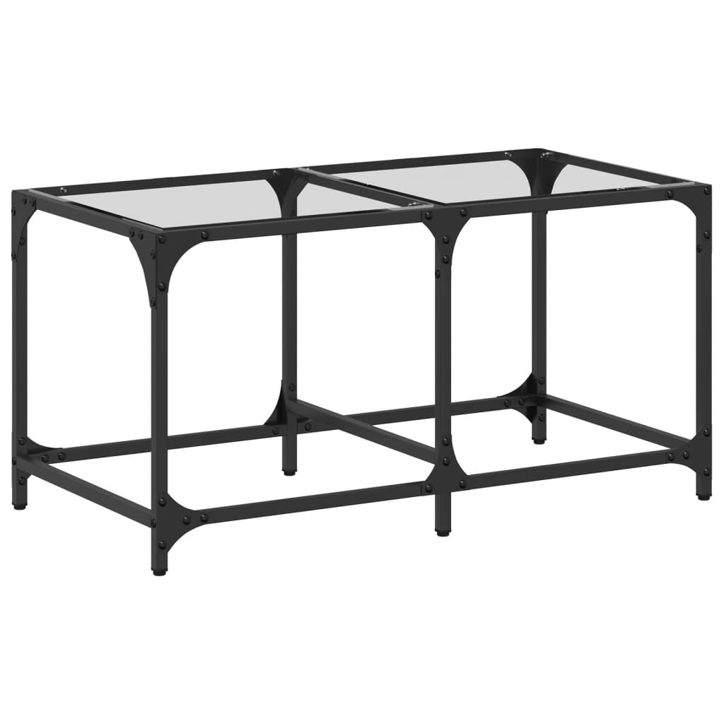 VidaXL Salontafel met transparant glazen blad 78,5x40x40 cm staal