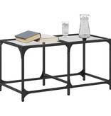 VidaXL Salontafel met transparant glazen blad 78,5x40x40 cm staal